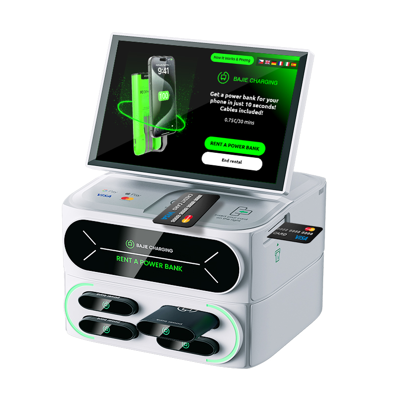 With a stacked credit card rental machine charging cabinet that can be selected with a touchscreen, increasing software interaction customization options, and supporting multiple POS built-in methods.