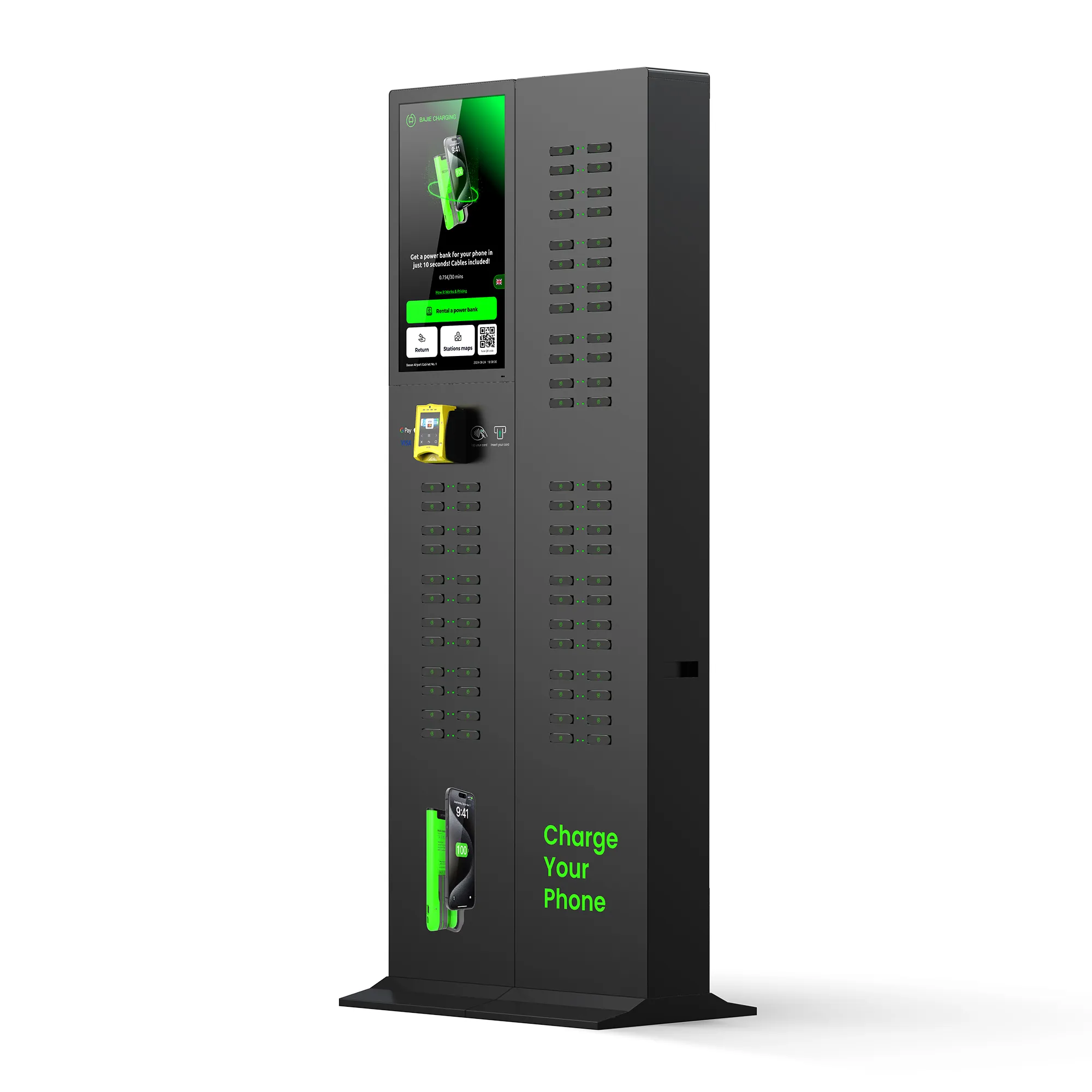 72-Slot Sharing Power Bank Rental Station + Touch & POS​​