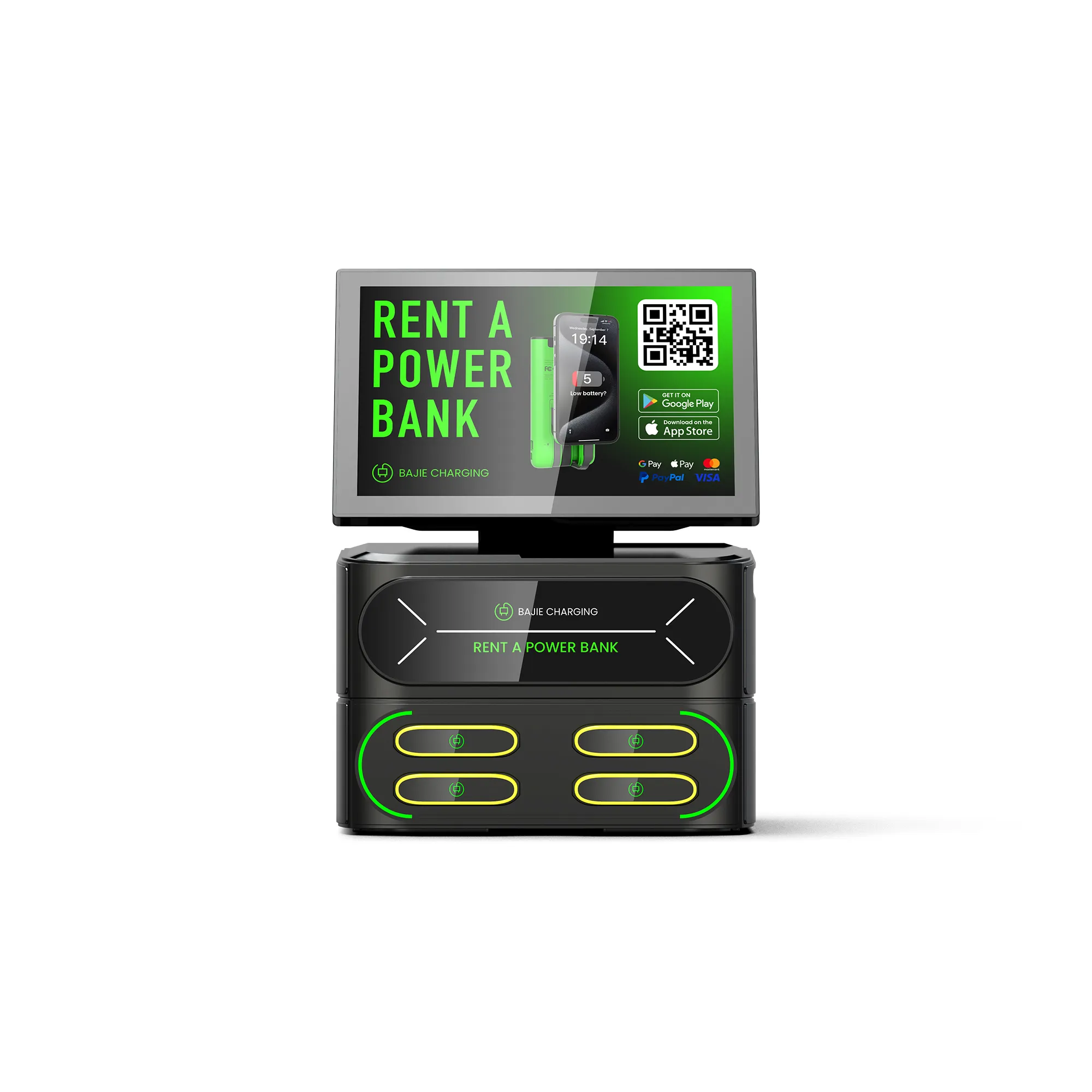 4-Slot Stackable Shared Power Bank Station