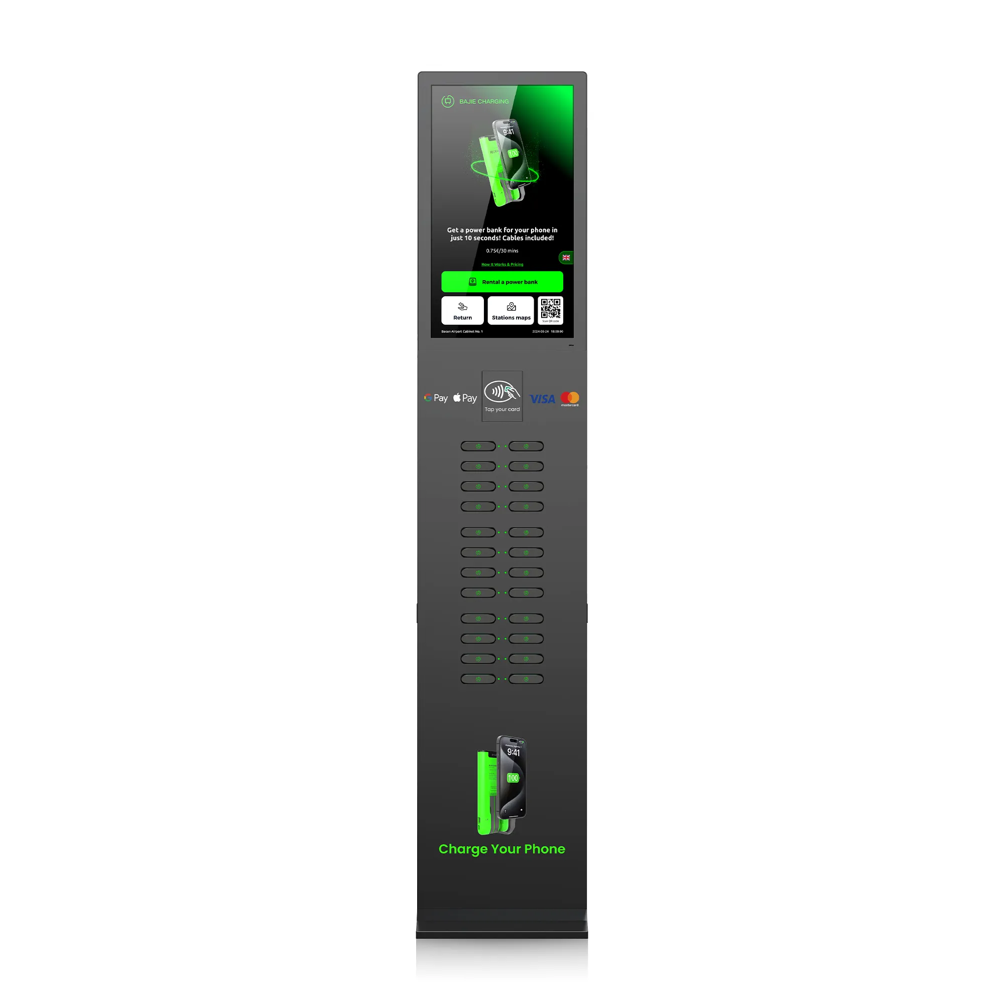 24-Slot Touchscreen Floor-Standing Cabinet​​