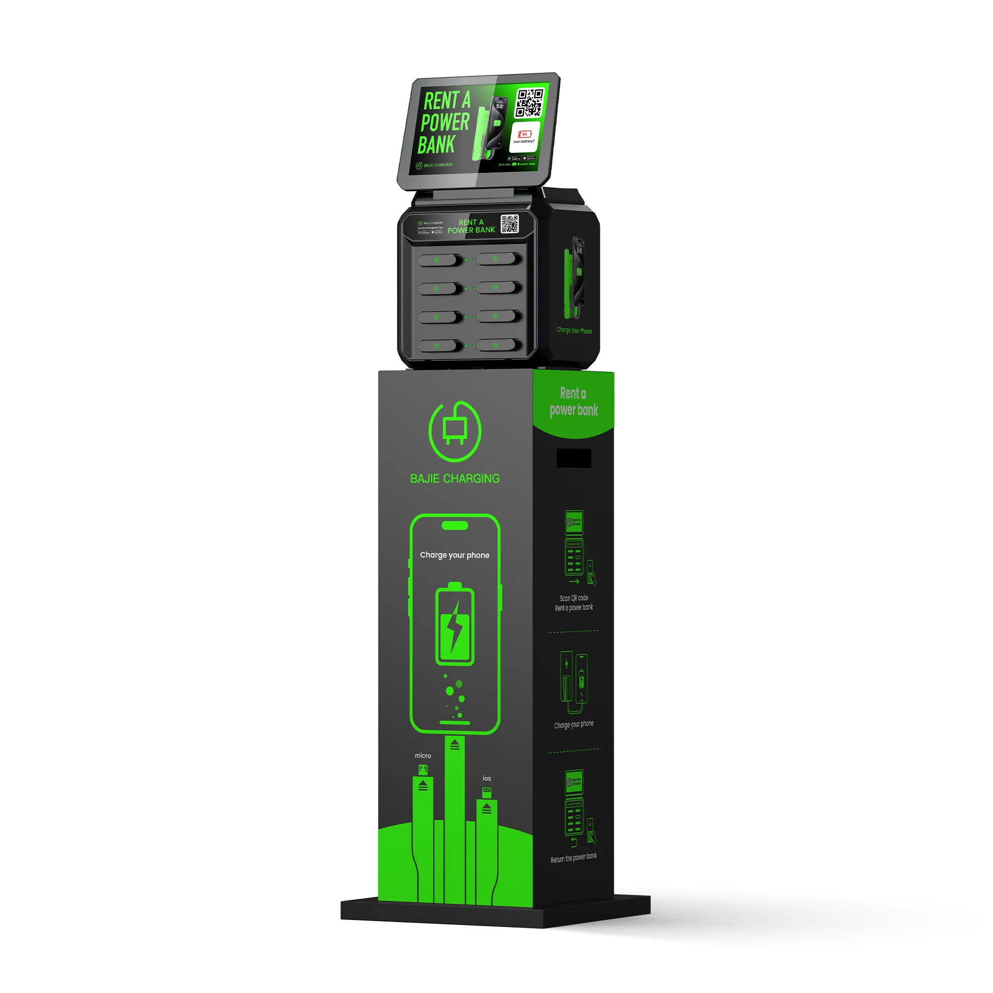 8 Slots Power Bank Station With Screen