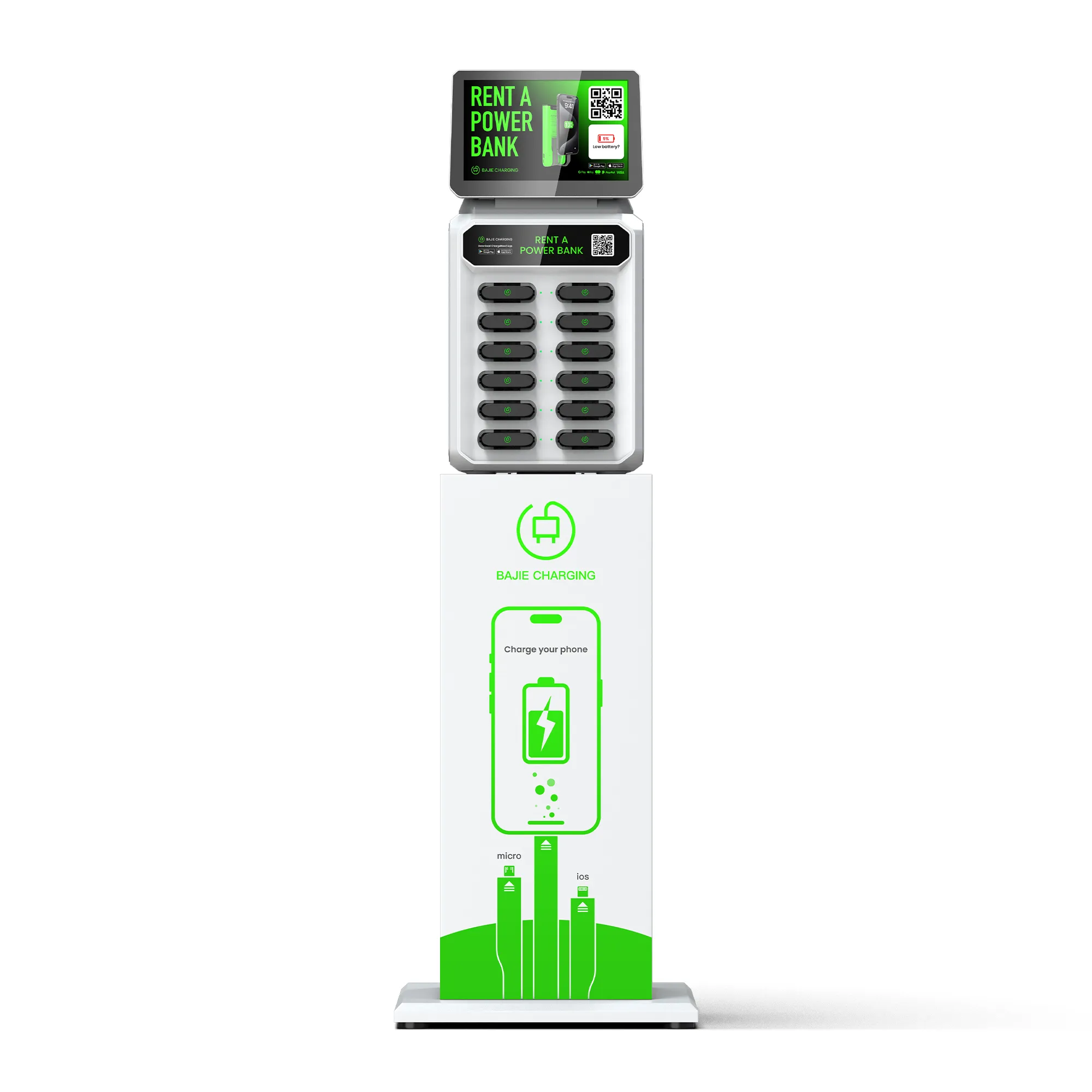 ​​12-Slot Power Bank Rental Machine With Screen