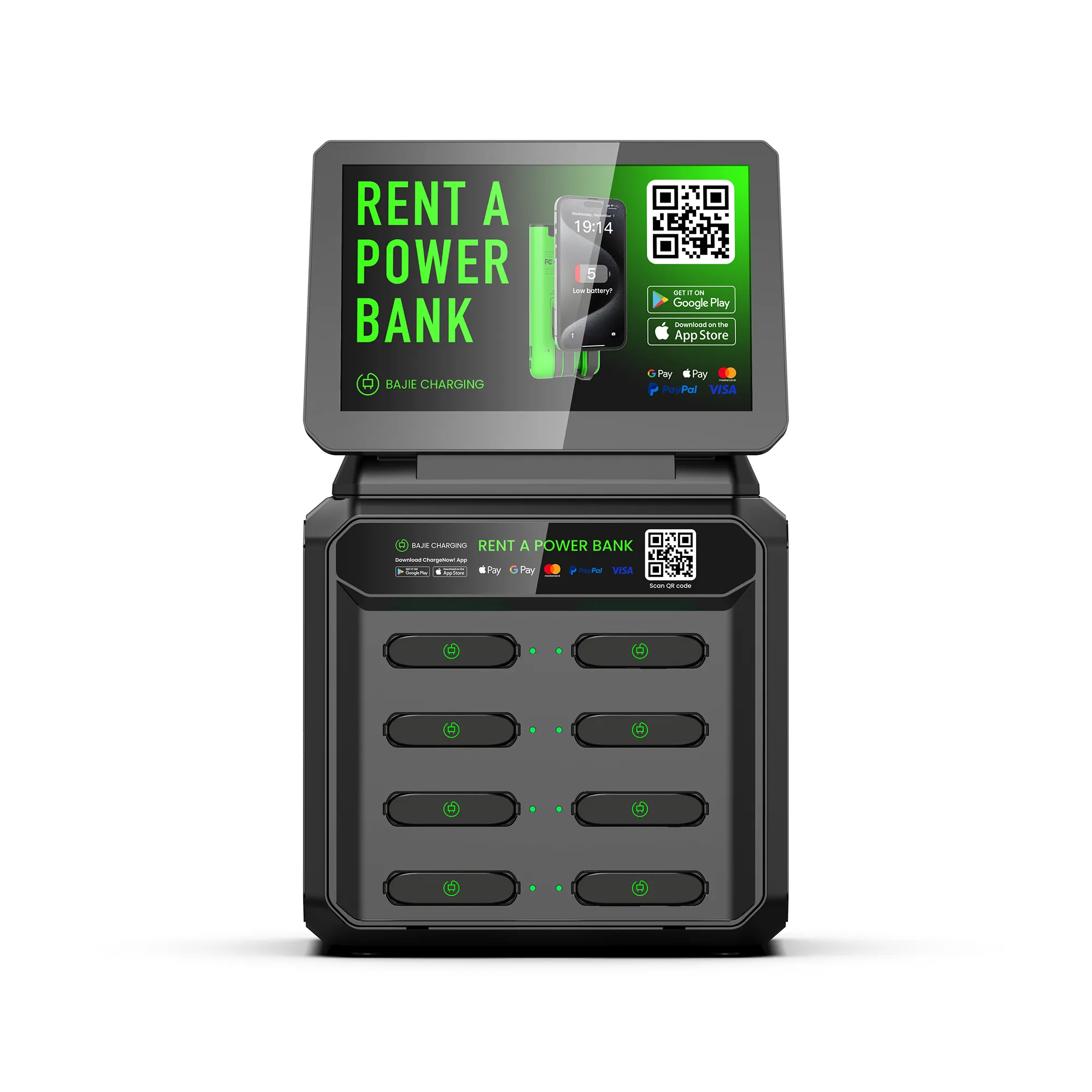 8 Slots Power Bank Station With Screen