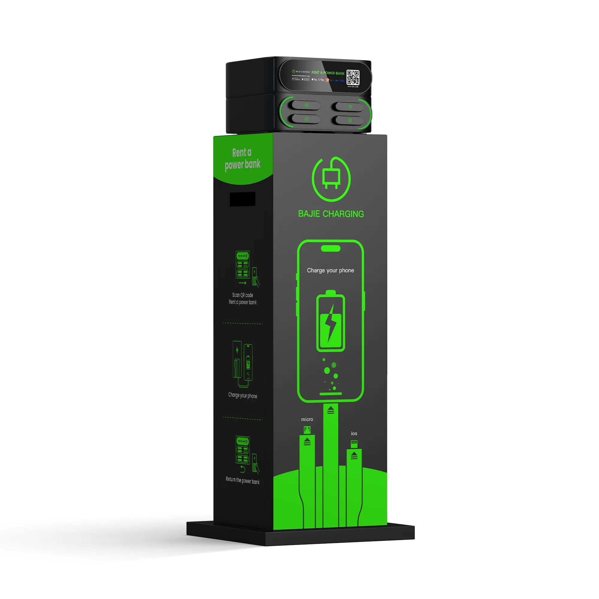 4-Slot Phone Charging Lockers