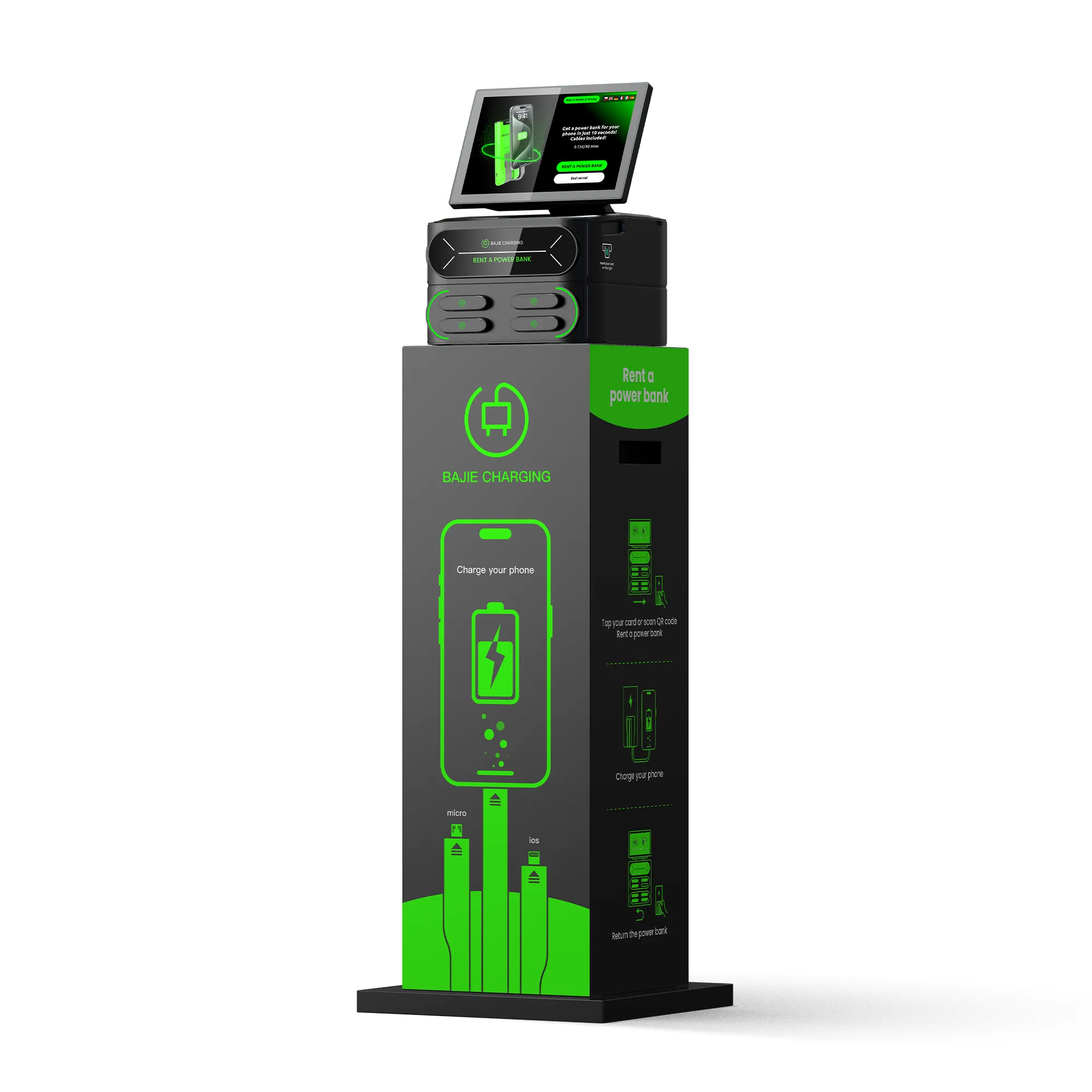 4-Slot Power Bank Station + Touch & POS