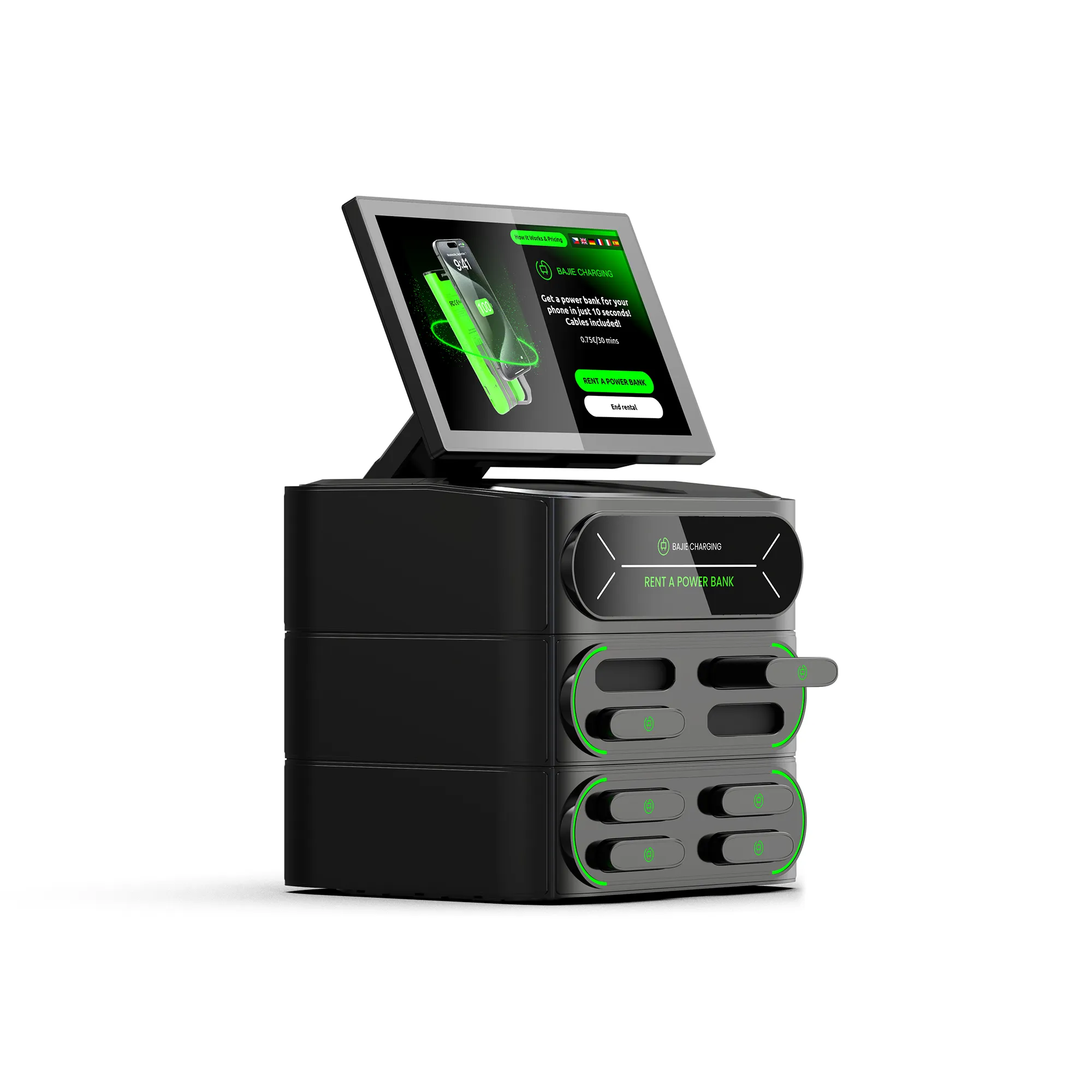 8-Slot Smart Charging Station (Touch Screen & POS)
