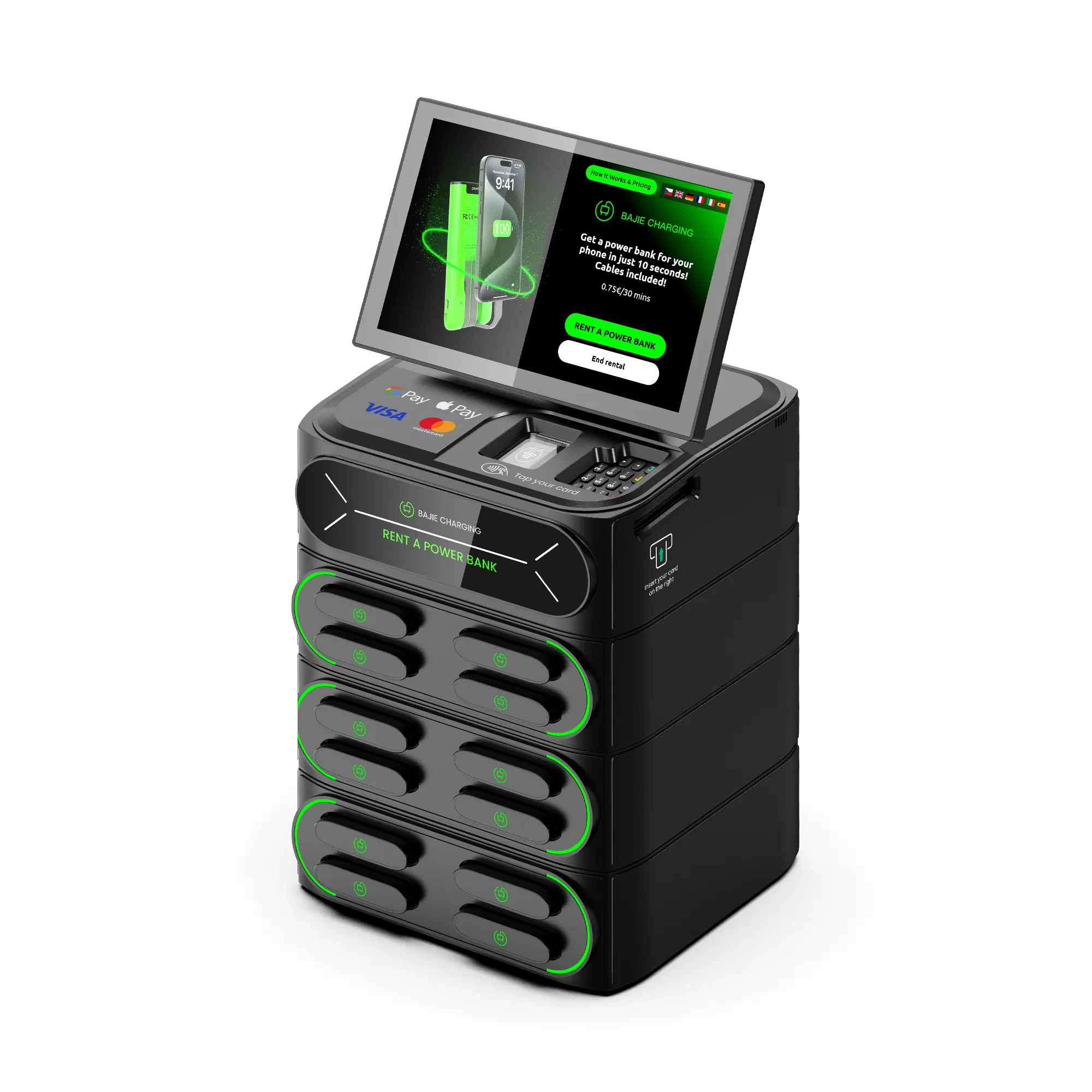 12-Slot Power Bank Station (Touch Screen & POS)