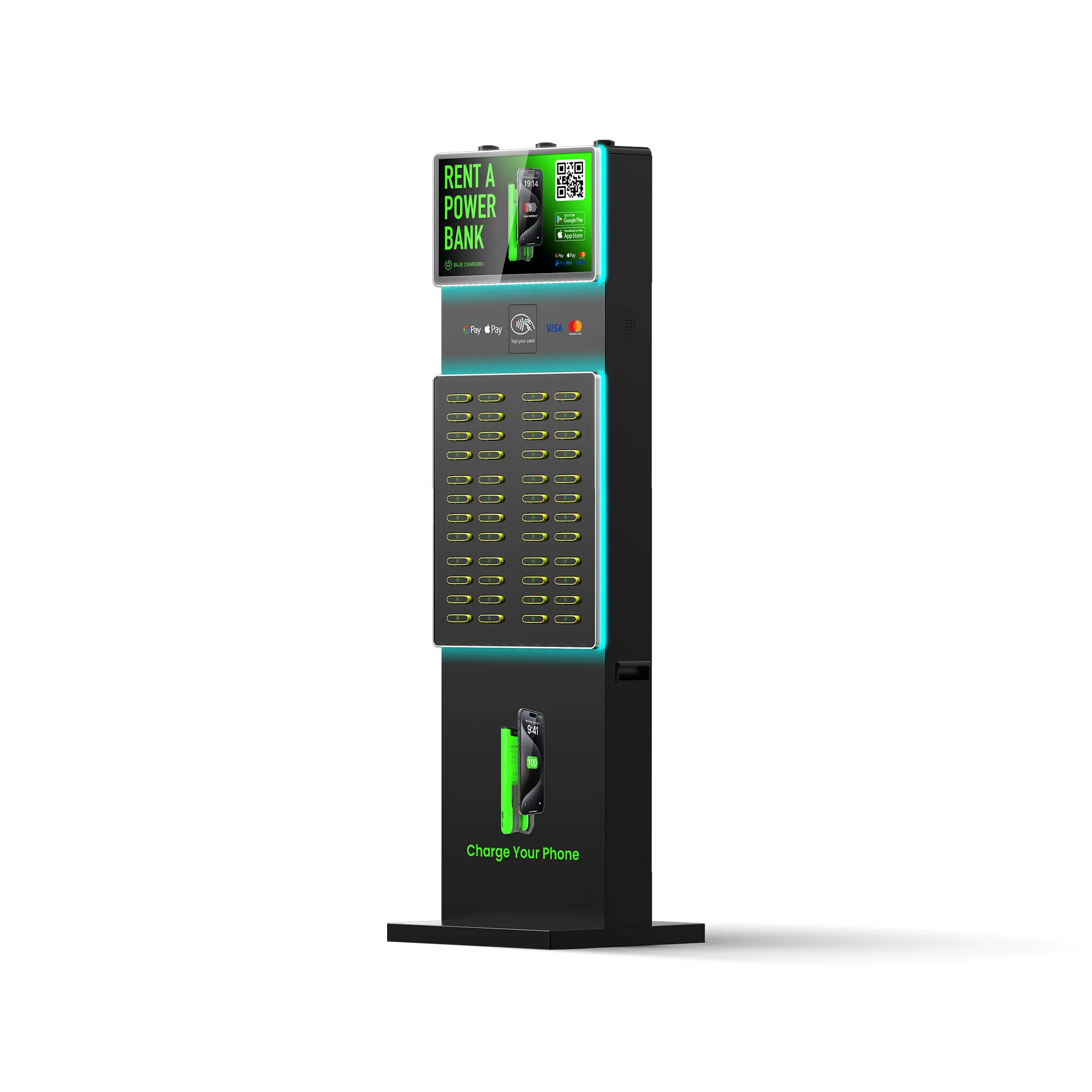 ​​48-Slot Ambient Light Power Bank Kiosk​​