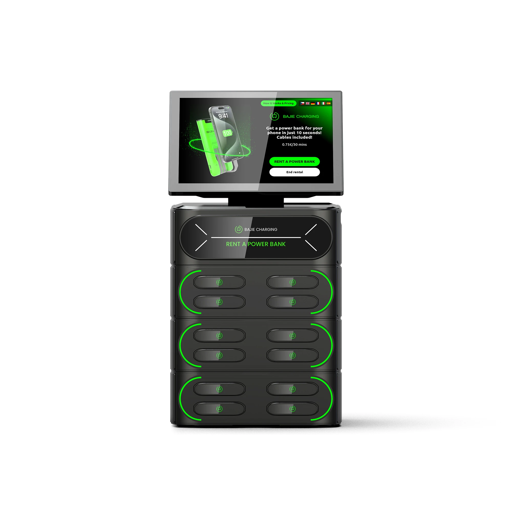 12-Slot Power Bank Station (Touch Screen & POS)