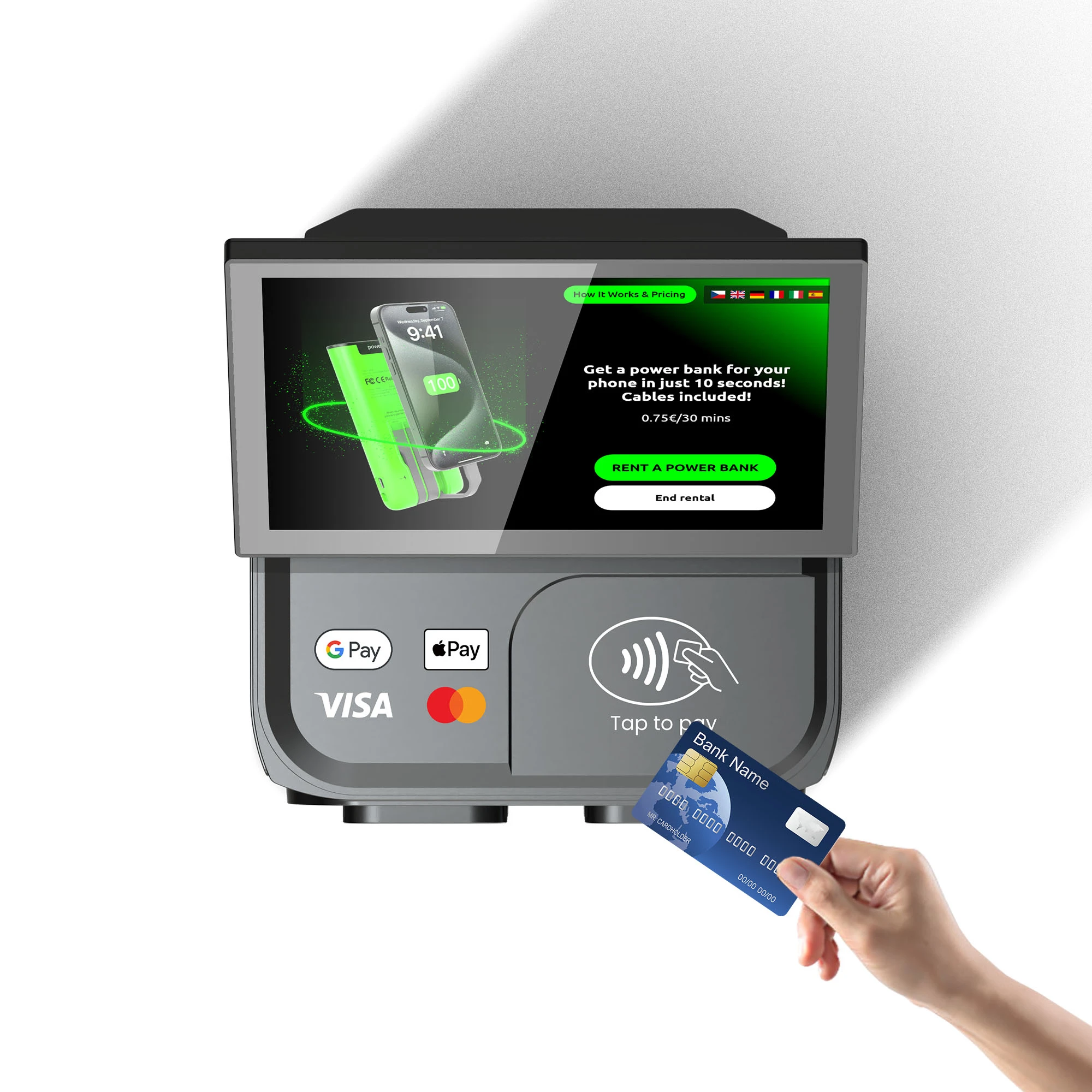 8-Slot Smart Charging Station (Touch Screen & POS)