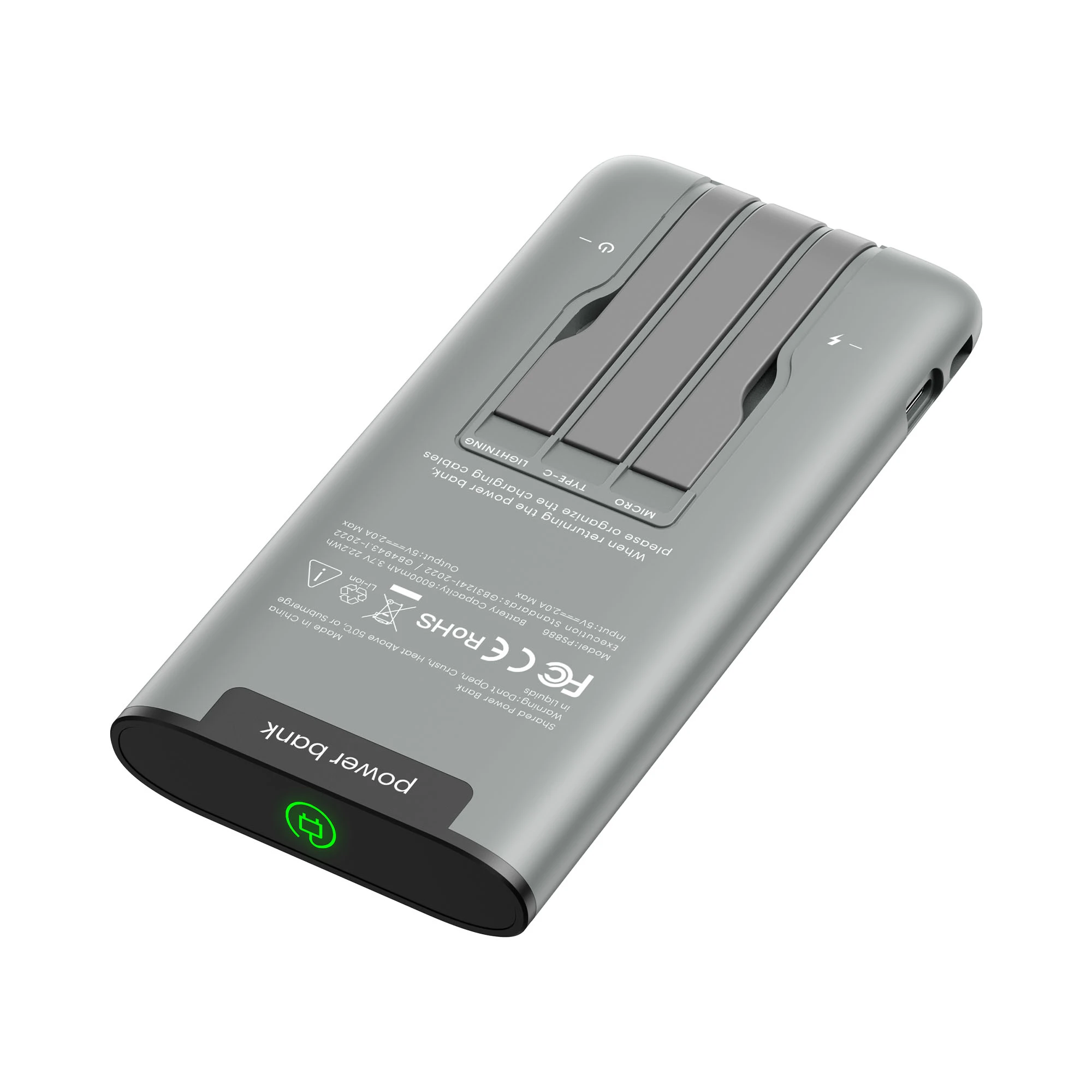 6000mAh LED Logo Power Bank