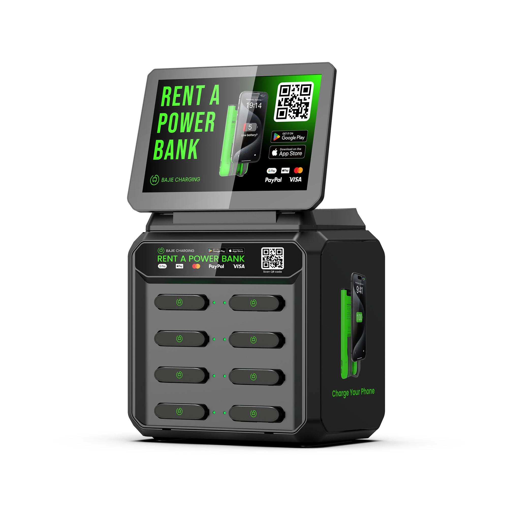 8 Slots Power Bank Station With Screen